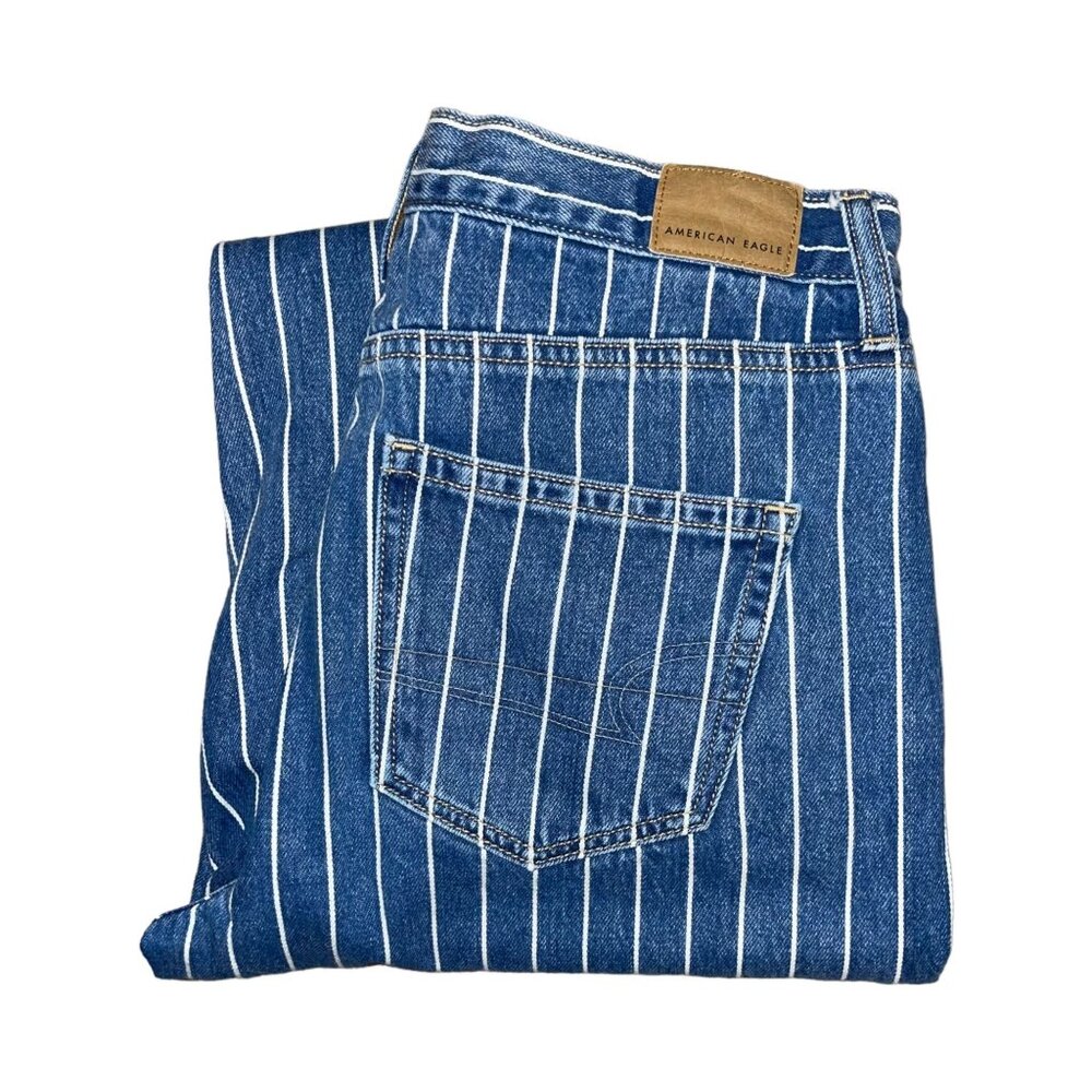 American Eagle Outfitters  Womens 4 27 Reg AEO Mom Tapered Leg Jeans Striped
